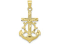 FJC Finejewelers 10k Yellow Gold Mariner Crucifix Charm