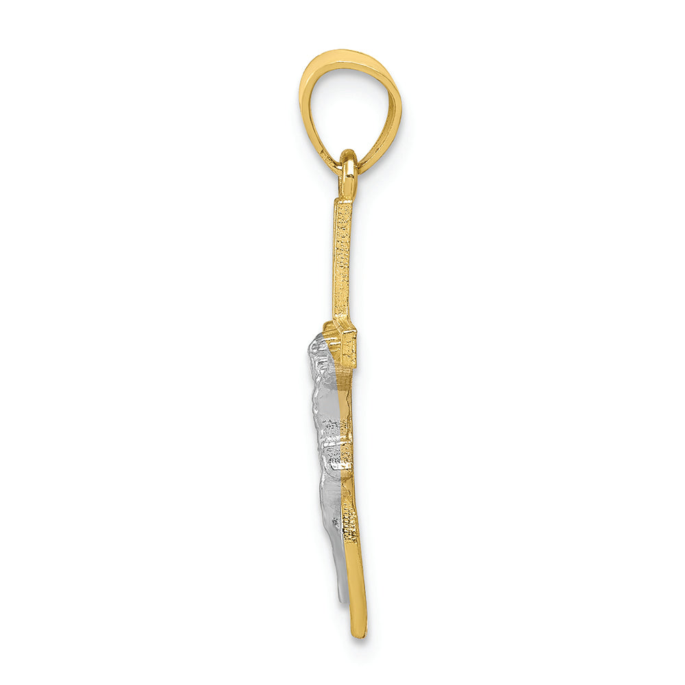 FJC Finejewelers 10k Yellow Gold with Rhodium Crucifix Charm
