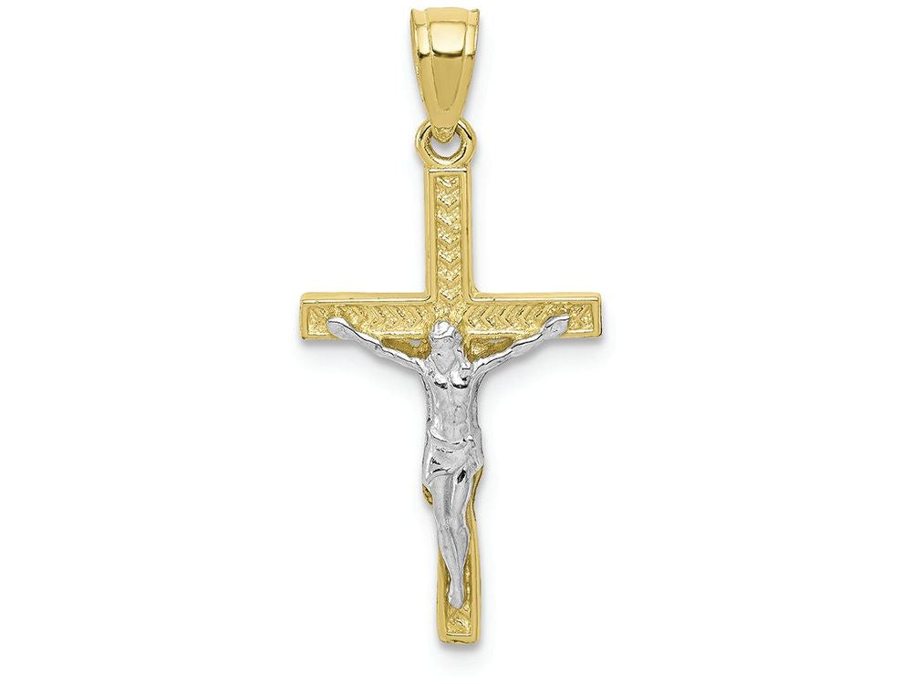 FJC Finejewelers 10k Yellow Gold with Rhodium Crucifix Charm