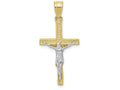 FJC Finejewelers 10k Yellow Gold with Rhodium Crucifix Charm