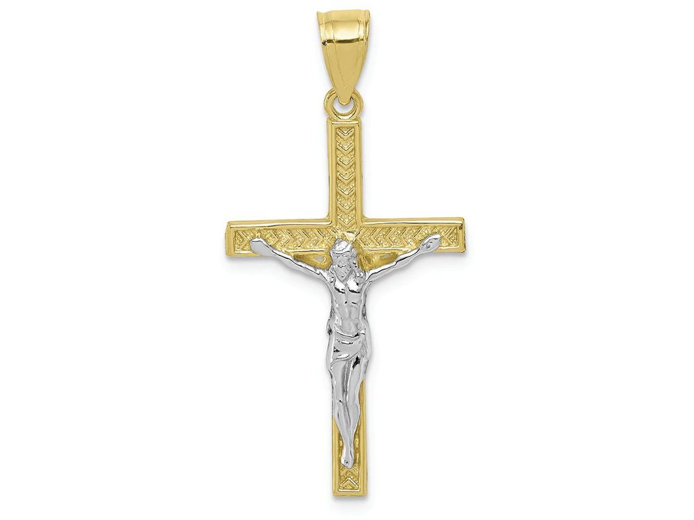 FJC Finejewelers 10k Yellow Gold with Rhodium Crucifix Charm