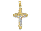 FJC Finejewelers 10k Yellow Gold with Rhodium Filigree Crucifix Charm
