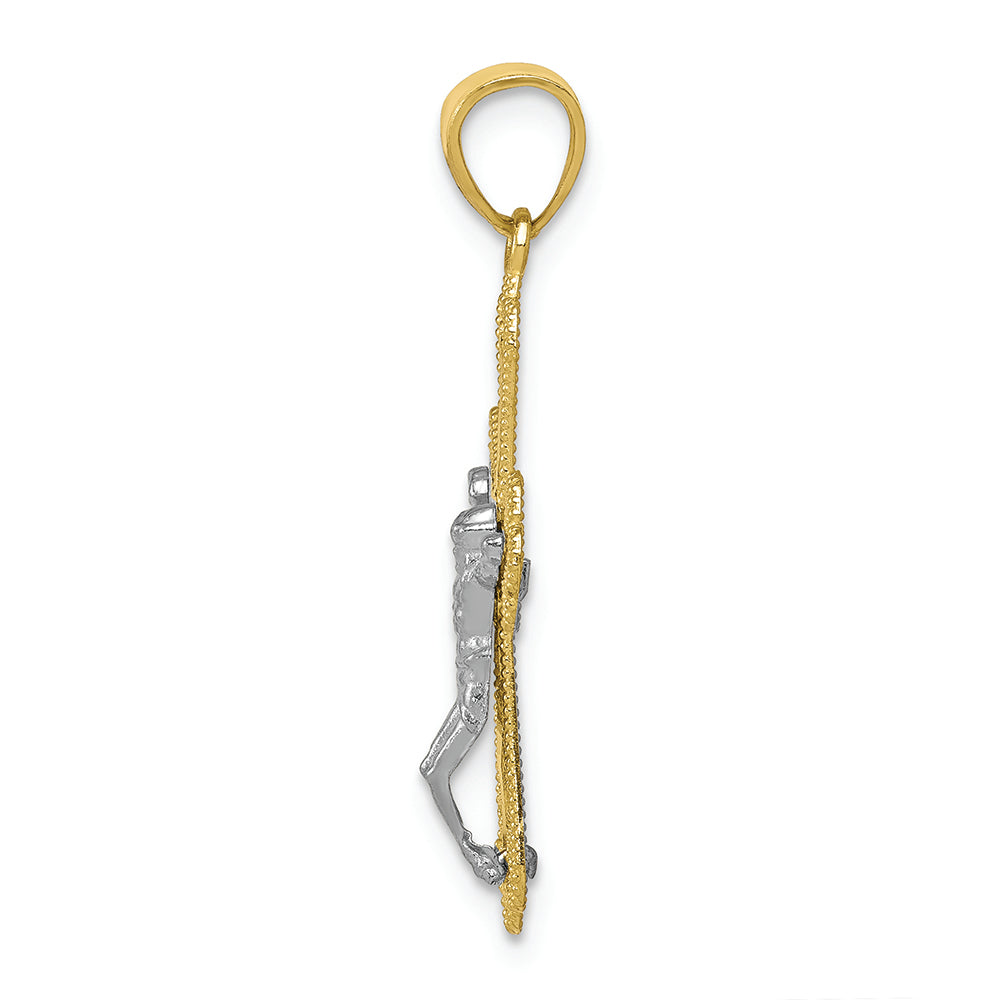 FJC Finejewelers 10k Yellow Gold with Rhodium Filigree Crucifix Charm
