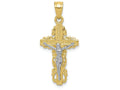 FJC Finejewelers 10k Yellow Gold with Rhodium Crucifix Charm