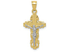 FJC Finejewelers 10k Yellow Gold with Rhodium Crucifix Charm