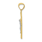 FJC Finejewelers 10k Yellow Gold with Rhodium Crucifix Charm
