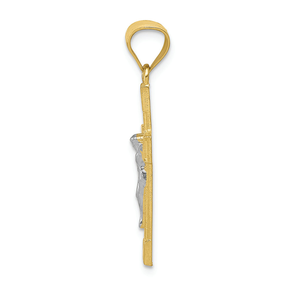 FJC Finejewelers 10k Yellow Gold with Rhodium Crucifix Charm