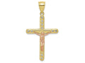 FJC Finejewelers 10k Two-tone Gold CZ Crucifix Charm