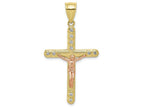 FJC Finejewelers 10k Two-tone Gold CZ Crucifix Charm