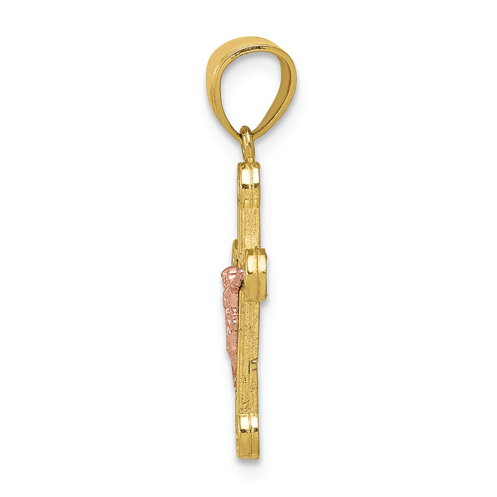 FJC Finejewelers 10k Two-tone Gold Small CZ Crucifix Charm