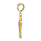 FJC Finejewelers 10k Two-tone Gold Small CZ Crucifix Charm