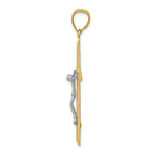 FJC Finejewelers 10k Yellow Gold with Rhodium Bright Cut Crucifix Charm