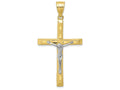 FJC Finejewelers 10k Yellow Gold with Rhodium Bright Cut Crucifix Charm