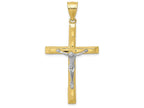 FJC Finejewelers 10k Yellow Gold with Rhodium Bright Cut Crucifix Charm