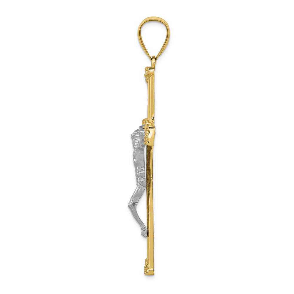 FJC Finejewelers 10k Yellow Gold with Rhodium CZ Crucifix Charm