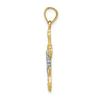 FJC Finejewelers 10k Yellow Gold with Rhodium Crucifix Charm