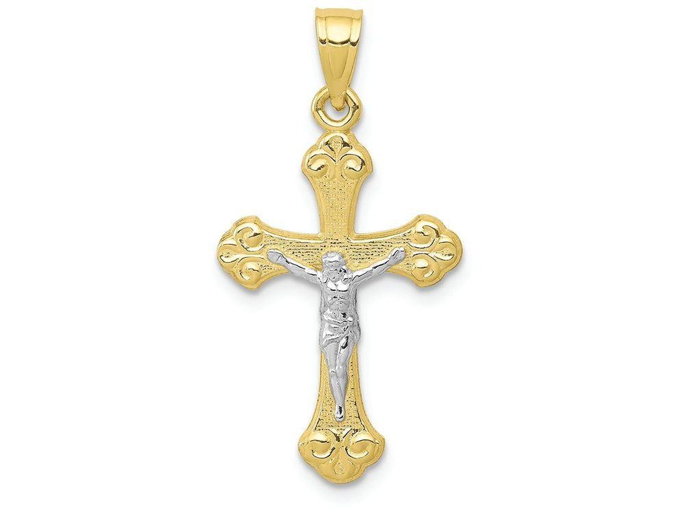 FJC Finejewelers 10k Yellow Gold with Rhodium Crucifix Charm