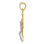 FJC Finejewelers 10k Yellow Gold with Rhodium Filigree Crucifix Charm