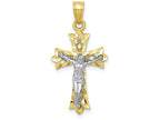 FJC Finejewelers 10k Yellow Gold with Rhodium Filigree Crucifix Charm