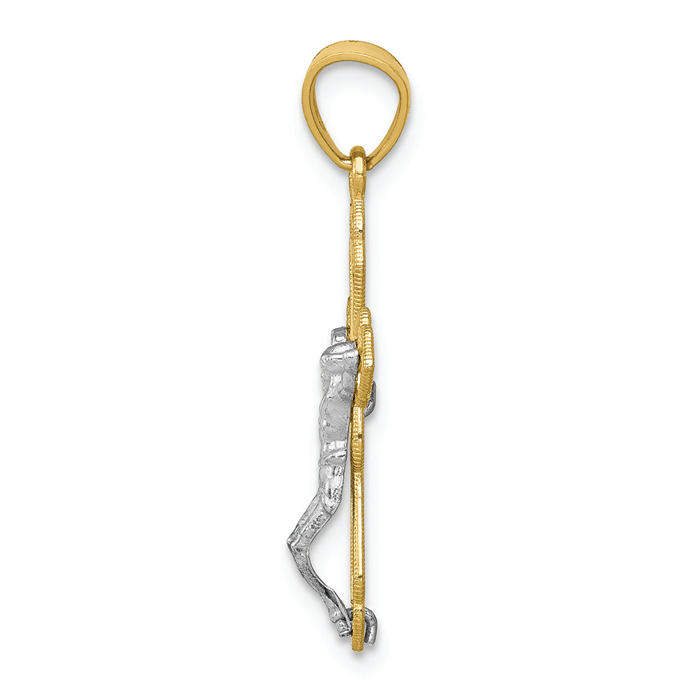 FJC Finejewelers 10k Yellow Gold with Rhodium Filigree Crucifix Charm
