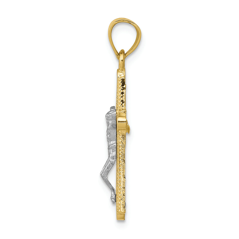 FJC Finejewelers 10k Yellow Gold with Rhodium Crucifix Charm