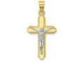 FJC Finejewelers 10k Yellow Gold with Rhodium Crucifix Charm