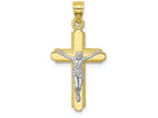 FJC Finejewelers 10k Yellow Gold with Rhodium Crucifix Charm