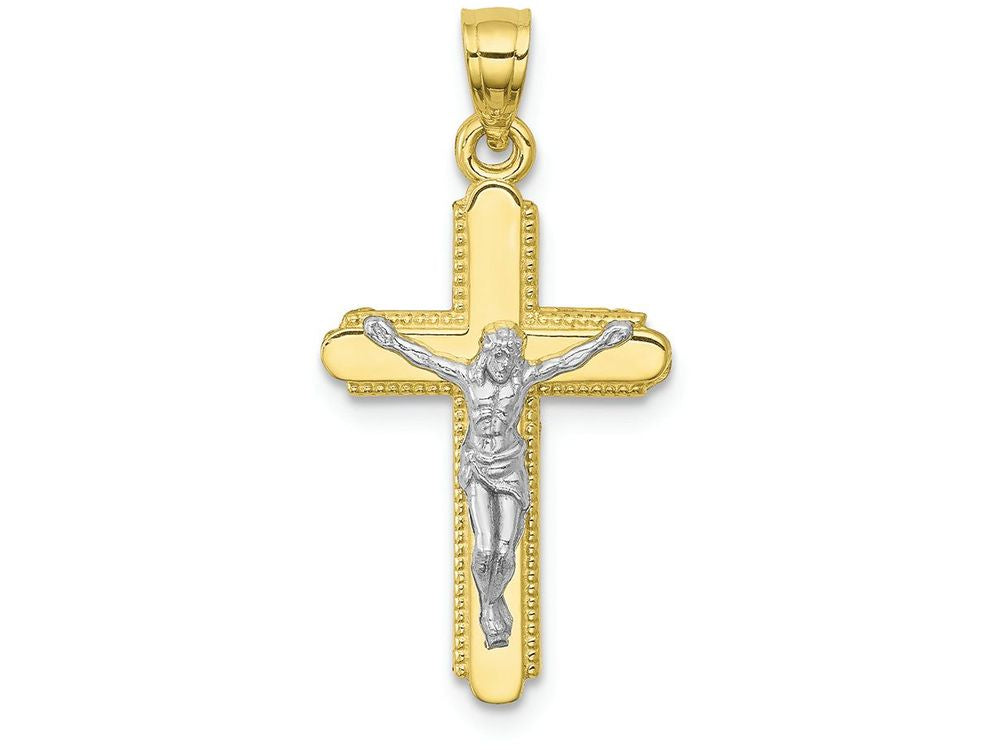 FJC Finejewelers 10k Yellow Gold with Rhodium Crucifix Charm