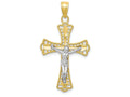 FJC Finejewelers 10k Yellow Gold with Rhodium Bright Cut Crucifix Charm