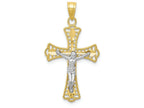 FJC Finejewelers 10k Yellow Gold with Rhodium Bright Cut Crucifix Charm
