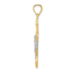 FJC Finejewelers 10k Yellow Gold with Rhodium Crucifix Charm
