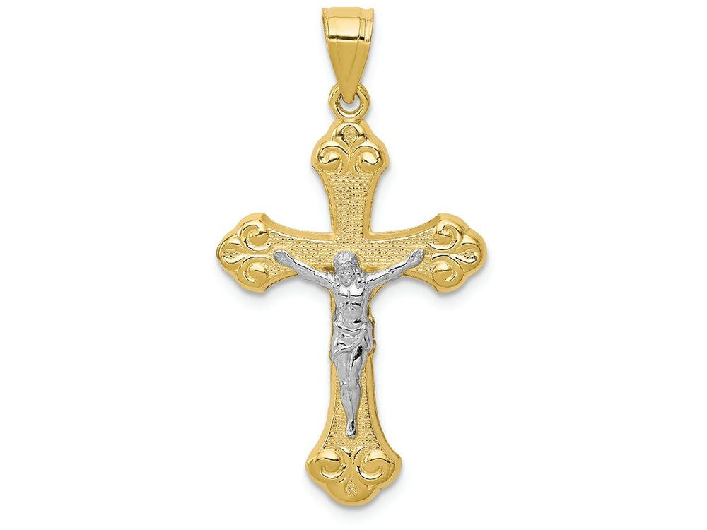 FJC Finejewelers 10k Yellow Gold with Rhodium Crucifix Charm