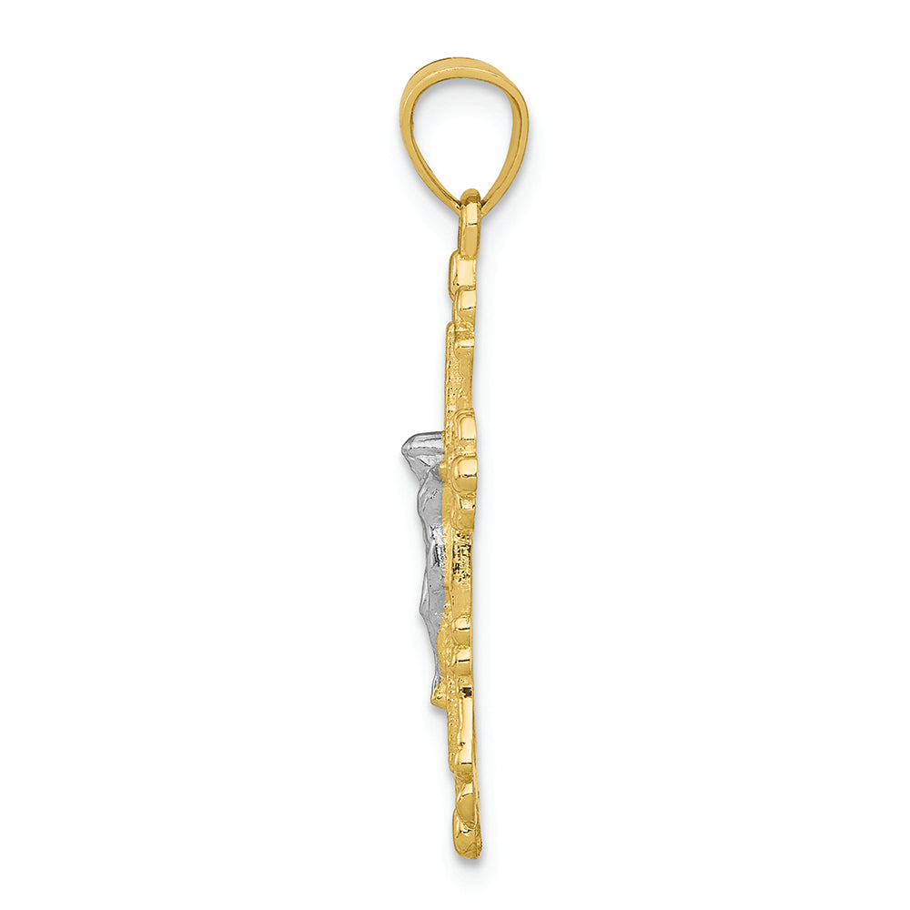 FJC Finejewelers 10k Yellow Gold with Rhodium Crucifix Charm