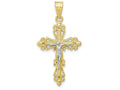 FJC Finejewelers 10k Yellow Gold with Rhodium Crucifix Charm