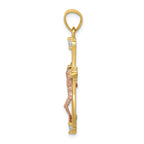 FJC Finejewelers 10k Two-tone Gold CZ Crucifix Charm