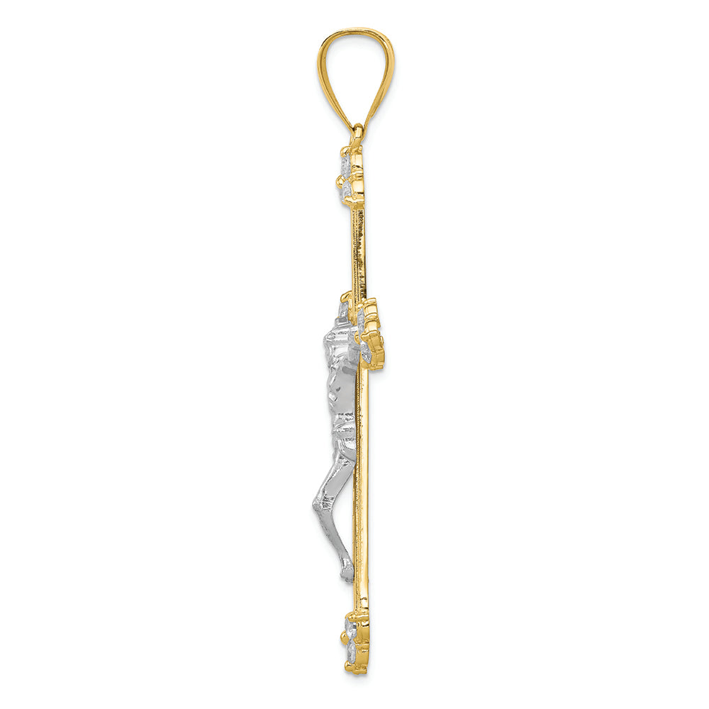FJC Finejewelers 10k Yellow Gold with Rhodium CZ Crucifix Charm