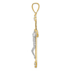 FJC Finejewelers 10k Yellow Gold with Rhodium CZ Crucifix Charm