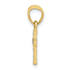 FJC Finejewelers 10k Yellow Gold with Rhodium Tiny Bright Cut Cross Charm