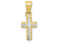 FJC Finejewelers 10k Yellow Gold with Rhodium Tiny Bright Cut Cross Charm