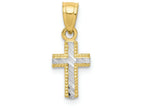 FJC Finejewelers 10k Yellow Gold with Rhodium Tiny Bright Cut Cross Charm