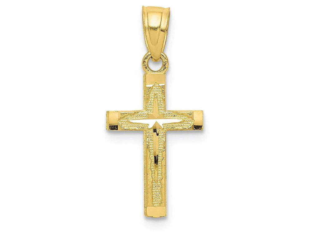 FJC Finejewelers 10k Yellow Gold Bright Cut Cross Charm