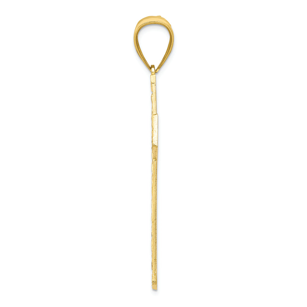 FJC Finejewelers 10k Yellow Gold with Rhodium Bright Cut Cross Charm