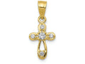 FJC Finejewelers 10k Yellow Gold Small CZ Cross Charm