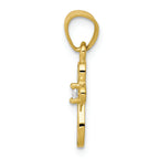 FJC Finejewelers 10k Yellow Gold Small CZ Cross Charm