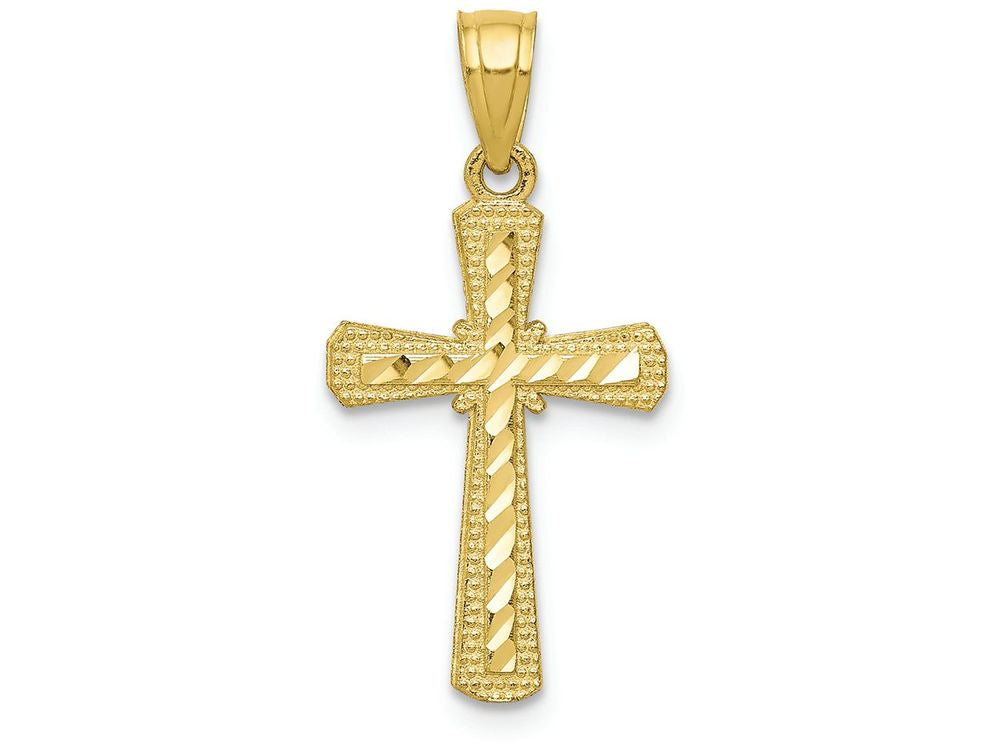 FJC Finejewelers 10k Yellow Gold Bright Cut Cross Charm