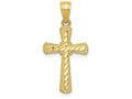 FJC Finejewelers 10k Yellow Gold Bright Cut Cross Charm