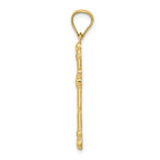 FJC Finejewelers 10k Yellow Gold Fleur De Lis Cross Charm