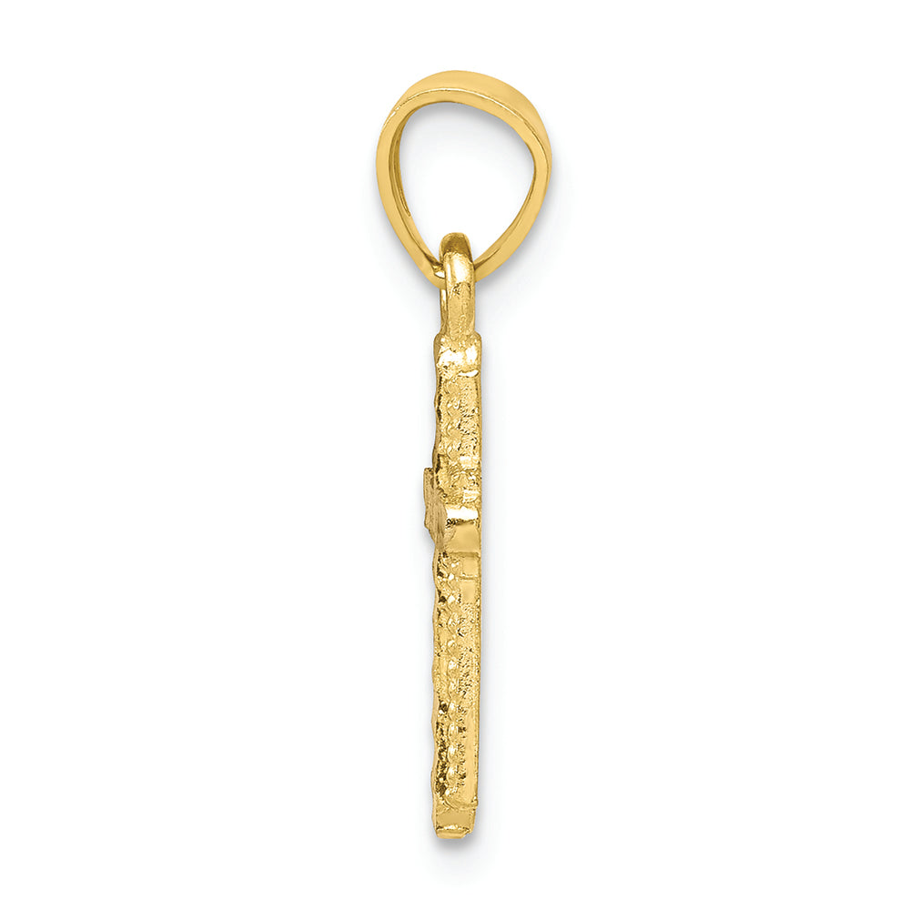 FJC Finejewelers 10k Yellow Gold with Rhodium Bright Cut Cross Charm