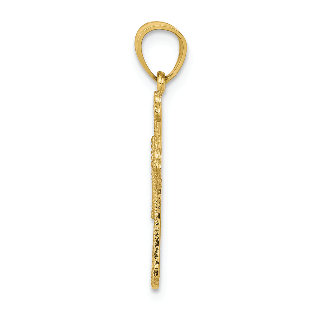 FJC Finejewelers 10k Yellow Gold Budded Cross Charm