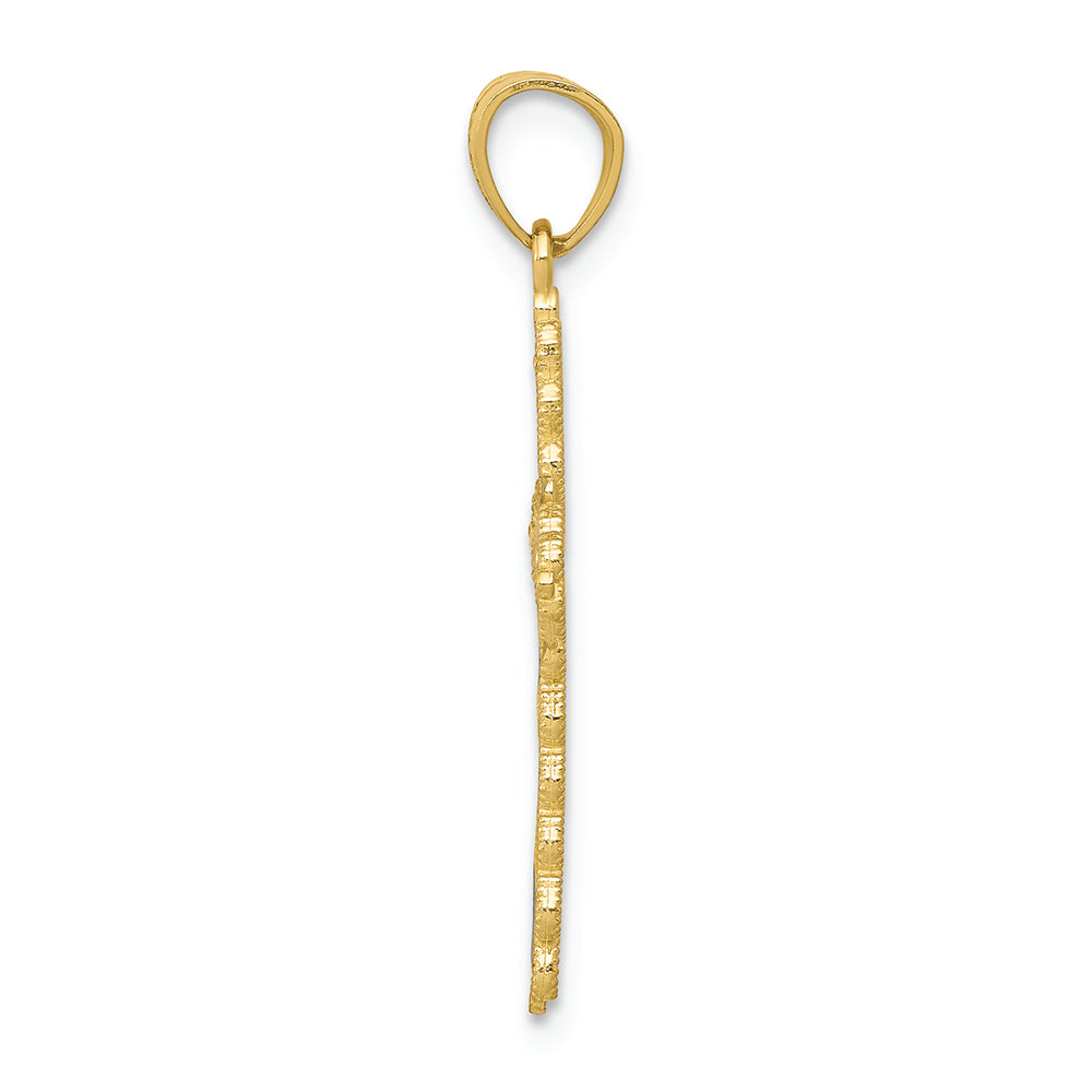 FJC Finejewelers 10k Yellow Gold with Rhodium Bright Cut Cross Charm